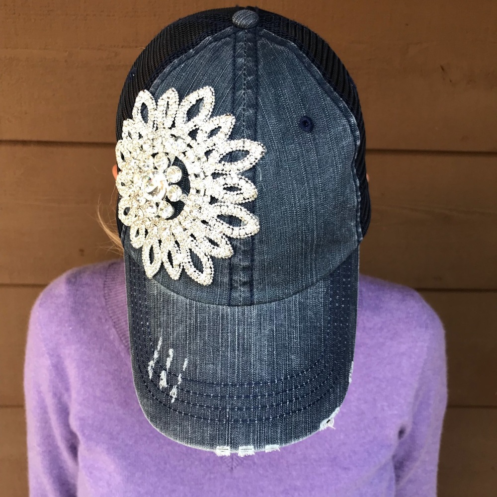 Handmade Trendy Blinged OUT ladies hat